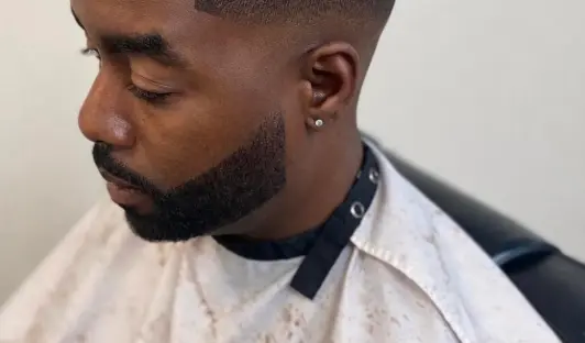 Low Fade with Circle Beard