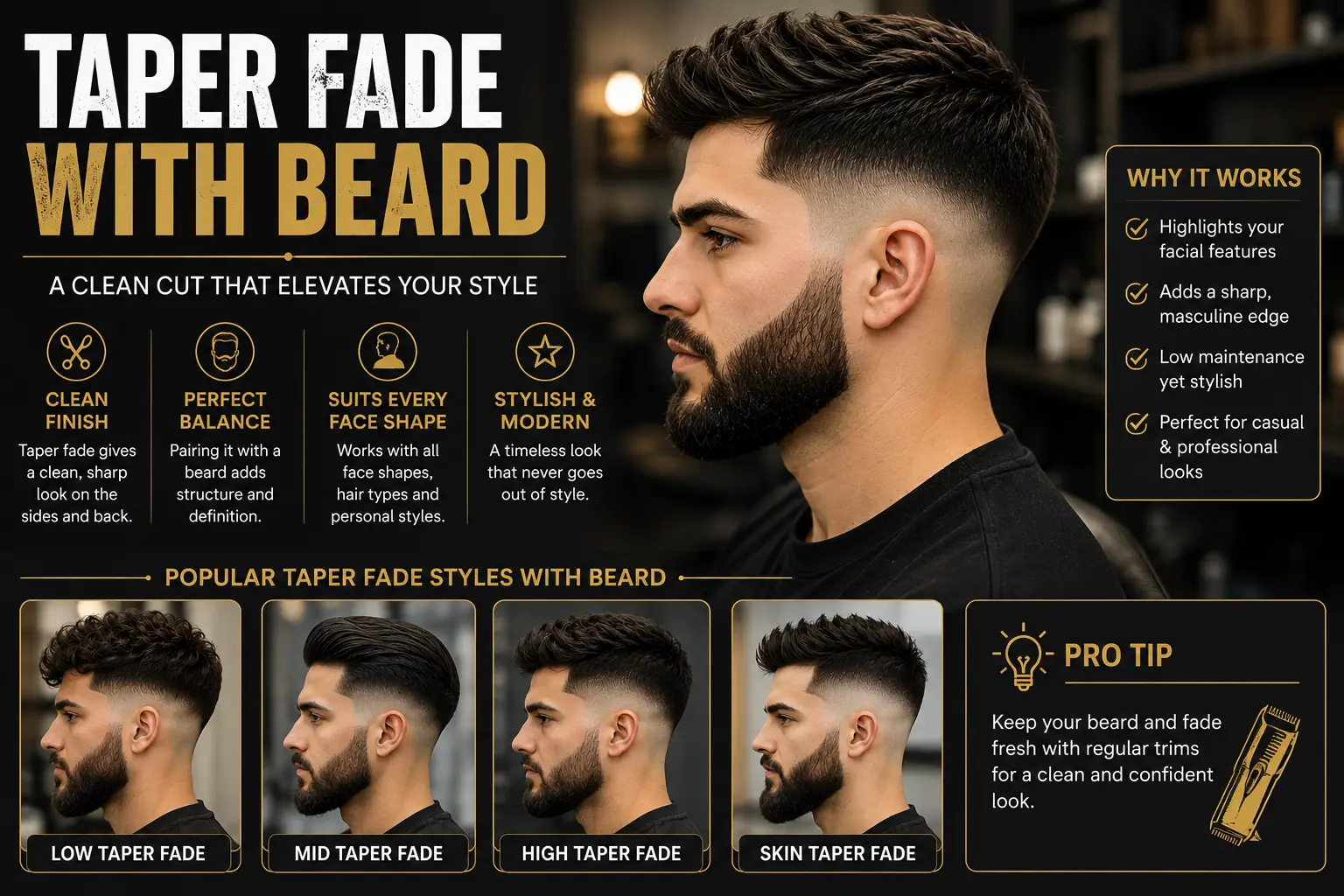 Taper Fade with Beard