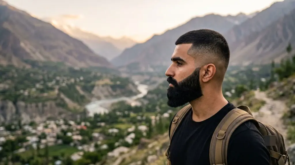 Burst Fade with Beard