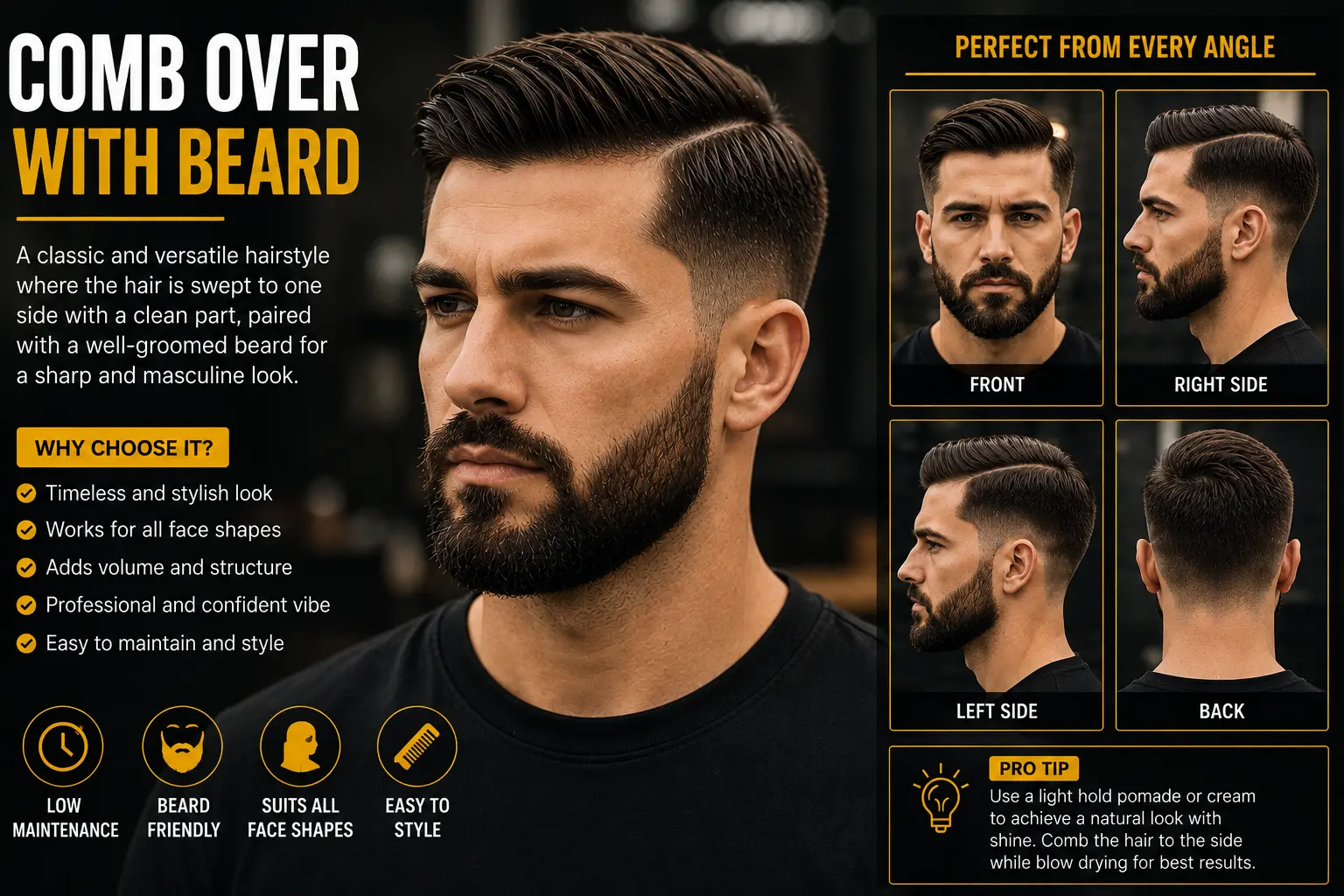 Comb Over with Beard