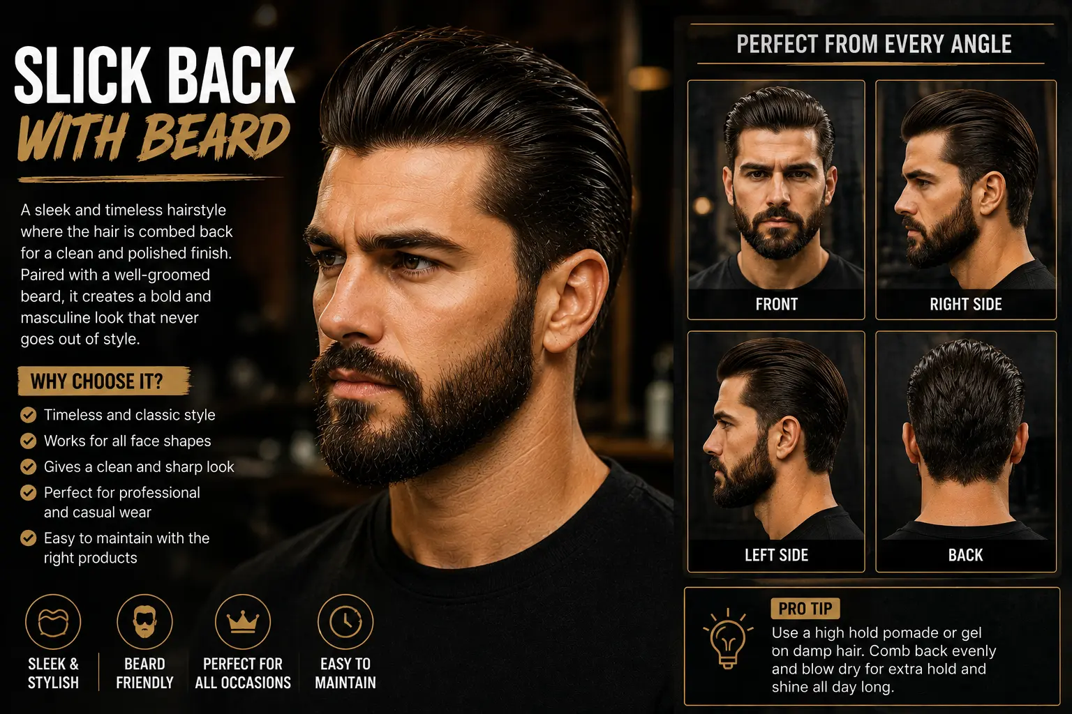 Slick Back with Beard